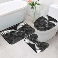 Custom New Zealand Silver Fern Football Bathroom Set Go Aotearoa Grunge Black - Polynesian Pride