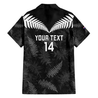 Custom New Zealand Silver Fern Football Family Matching Tank Maxi Dress and Hawaiian Shirt Go Aotearoa Grunge Black - Polynesian Pride