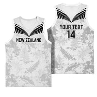 Custom New Zealand Silver Fern Football Basketball Jersey Go Aotearoa Grunge White - Polynesian Pride