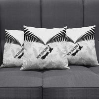 Custom New Zealand Silver Fern Football Pillow Cover Go Aotearoa Grunge White LT14 - Polynesian Pride
