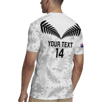 Custom New Zealand Silver Fern Football Rugby Jersey Go Aotearoa Grunge White - Polynesian Pride