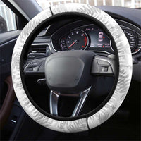 New Zealand Silver Fern Football Steering Wheel Cover Go Aotearoa Grunge White - Polynesian Pride