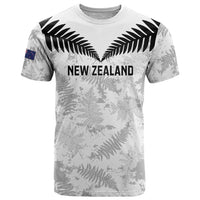 Custom New Zealand Silver Fern Football T Shirt Go Aotearoa Grunge White - Polynesian Pride