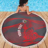 Custom New Caledonia Football Beach Blanket Allez Les Cagous Grey Version - Polynesian Pride
