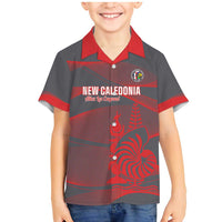 Custom New Caledonia Football Family Matching Mermaid Dress and Hawaiian Shirt Allez Les Cagous Grey Version LT14 Son's Shirt Grey - Polynesian Pride