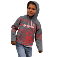 Custom New Caledonia Football Kid Hoodie Allez Les Cagous Grey Version - Polynesian Pride