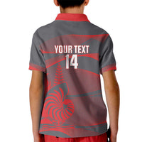 Custom New Caledonia Football Kid Polo Shirt Allez Les Cagous Grey Version - Polynesian Pride