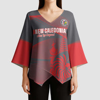 Custom New Caledonia Football Kimono Sleeve Blouse Allez Les Cagous Grey Version - Polynesian Pride