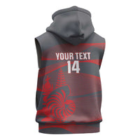 Custom New Caledonia Football Sleeveless Hoodie Allez Les Cagous Grey Version - Polynesian Pride