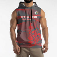 Custom New Caledonia Football Sleeveless Hoodie Allez Les Cagous Grey Version - Polynesian Pride