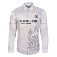 Custom New Caledonia Football Family Matching Long Sleeve Bodycon Dress and Hawaiian Shirt Allez Les Cagous White Version LT14 Dad's Shirt - Long Sleeve White - Polynesian Pride