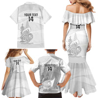 Custom New Caledonia Football Family Matching Mermaid Dress and Hawaiian Shirt Allez Les Cagous White Version LT14 - Polynesian Pride