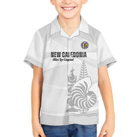 Custom New Caledonia Football Family Matching Tank Maxi Dress and Hawaiian Shirt Allez Les Cagous White Version LT14 Son's Shirt White - Polynesian Pride