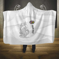 Custom New Caledonia Football Hooded Blanket Allez Les Cagous White Version - Polynesian Pride