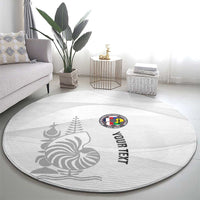 Custom New Caledonia Football Round Carpet Allez Les Cagous White Version - Polynesian Pride