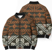 Bula Fiji Tapa Bomber Puffer Jacket Fijian Masi Vintage Vibes - Polynesian Pride