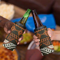 Bula Fiji Tapa 4 in 1 Can Cooler Tumbler Fijian Masi Vintage Vibes - Polynesian Pride