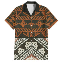 Bula Fiji Tapa Family Matching Off The Shoulder Long Sleeve Dress and Hawaiian Shirt Fijian Masi Vintage Vibes - Polynesian Pride
