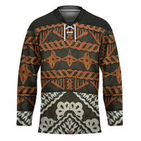 Bula Fiji Tapa Hockey Jersey Fijian Masi Vintage Vibes LT14 Unisex Brown - Polynesian Pride