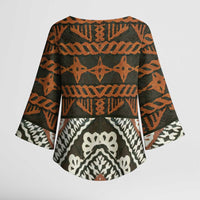 Bula Fiji Tapa Kimono Sleeve Blouse Fijian Masi Vintage Vibes - Polynesian Pride
