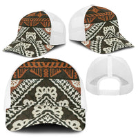 Bula Fiji Tapa Mesh Trucker Cap Fijian Masi Vintage Vibes - Polynesian Pride