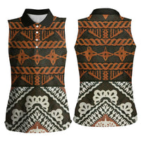 Bula Fiji Tapa Women Sleeveless Polo Shirt Fijian Masi Vintage Vibes - Polynesian Pride
