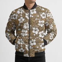 Kuvui Bula Fiji Bomber Puffer Jacket Fijian Tapa Seamless Hibiscus - Polynesian Pride