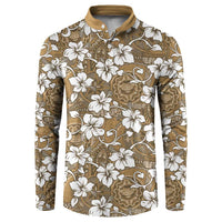 Kuvui Bula Fiji Button Sweatshirt Fijian Tapa Seamless Hibiscus - Polynesian Pride