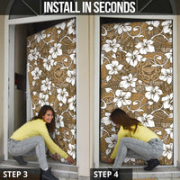 Kuvui Bula Fiji Door Cover Fijian Tapa Seamless Hibiscus - Polynesian Pride