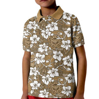Kuvui Bula Fiji Kid Polo Shirt Fijian Tapa Seamless Hibiscus - Polynesian Pride
