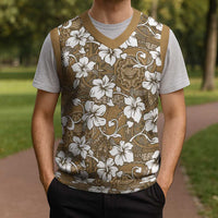 Kuvui Bula Fiji Christmas Knitted V-Neck Vest Fijian Tapa Seamless Hibiscus - Polynesian Pride