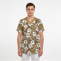 Kuvui Bula Fiji Scrub Top Fijian Tapa Seamless Hibiscus - Polynesian Pride