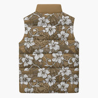 Kuvui Bula Fiji Sleeveless Puffer Jacket Fijian Tapa Seamless Hibiscus - Polynesian Pride