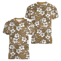 Kuvui Bula Fiji Women V-Neck T-Shirt Fijian Tapa Seamless Hibiscus - Polynesian Pride