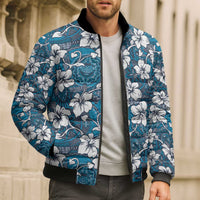 Karakarawa Bula Fiji Bomber Puffer Jacket Fijian Tapa Seamless Hibiscus - Polynesian Pride