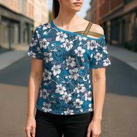 Karakarawa Bula Fiji Cross Shoulder Shirt Fijian Tapa Seamless Hibiscus - Polynesian Pride