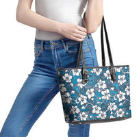 Karakarawa Bula Fiji Leather Tote Bag Fijian Tapa Seamless Hibiscus - Polynesian Pride