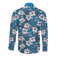 Karakarawa Bula Fiji Long Sleeve Button Shirt Fijian Tapa Seamless Hibiscus LT14 - Polynesian Pride