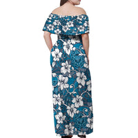 Karakarawa Bula Fiji Off Shoulder Maxi Dress Fijian Tapa Seamless Hibiscus - Polynesian Pride