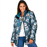 Karakarawa Bula Fiji Padded Jacket Fijian Tapa Seamless Hibiscus - Polynesian Pride