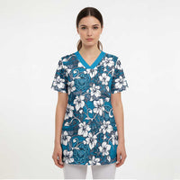 Karakarawa Bula Fiji Scrub Top Fijian Tapa Seamless Hibiscus - Polynesian Pride