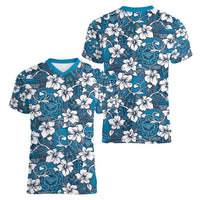 Karakarawa Bula Fiji Women V-Neck T-Shirt Fijian Tapa Seamless Hibiscus - Polynesian Pride