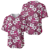 Piqi Bula Fiji Baseball Jersey Fijian Tapa Seamless Hibiscus - Polynesian Pride