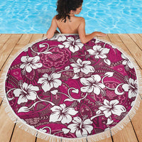 Piqi Bula Fiji Beach Blanket Fijian Tapa Seamless Hibiscus - Polynesian Pride