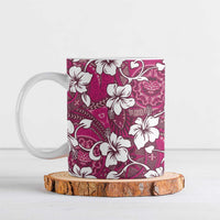 Piqi Bula Fiji Ceramic Mug Fijian Tapa Seamless Hibiscus LT14 Pink - Polynesian Pride