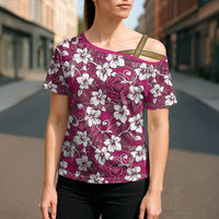 Piqi Bula Fiji Cross Shoulder Shirt Fijian Tapa Seamless Hibiscus LT14 - Polynesian Pride