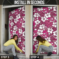 Piqi Bula Fiji Door Cover Fijian Tapa Seamless Hibiscus LT14 - Polynesian Pride