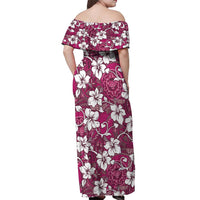 Piqi Bula Fiji Off Shoulder Maxi Dress Fijian Tapa Seamless Hibiscus - Polynesian Pride