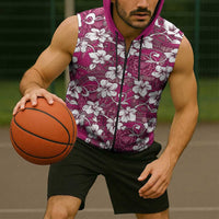 Piqi Bula Fiji Sleeveless Zip Hoodie Fijian Tapa Seamless Hibiscus LT14 - Polynesian Pride