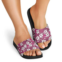 Piqi Bula Fiji Slide Sandals Fijian Tapa Seamless Hibiscus - Polynesian Pride